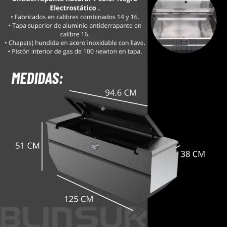 Caja Herrmientas Saveiro 2010-2024 C/laterales Fijos Cab/s - Image 3