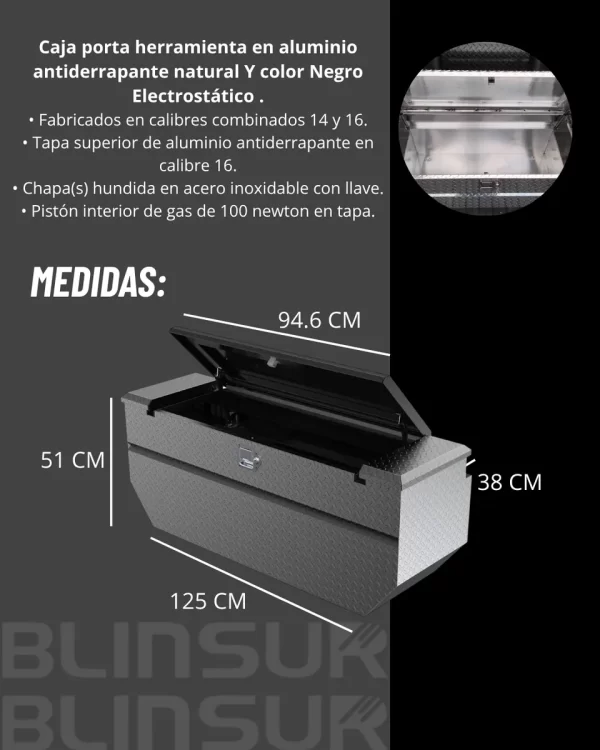 Caja Herrmientas Saveiro 2010-2024 C/laterales Fijos Cab/s
