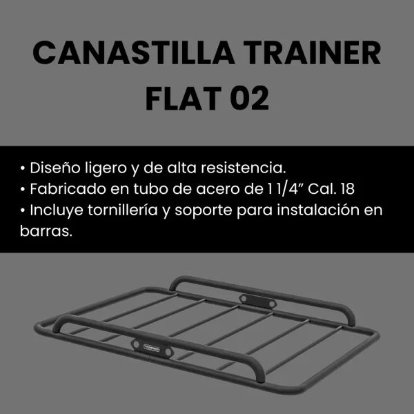 Canastilla Bronco Trainer Flat 02 148cm X 100cm Acero