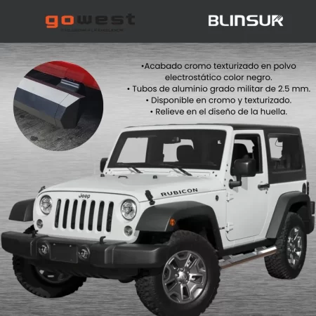Estribos Serie 700 Cromados Jeep Jk 2007 - 2018 2 Puertas - Image 3