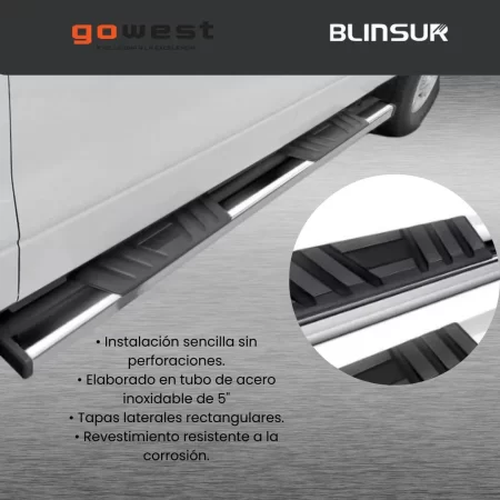 Estribos Serie 300 Acero Inox Toyota Hilux 2016 - 2023 - Image 3