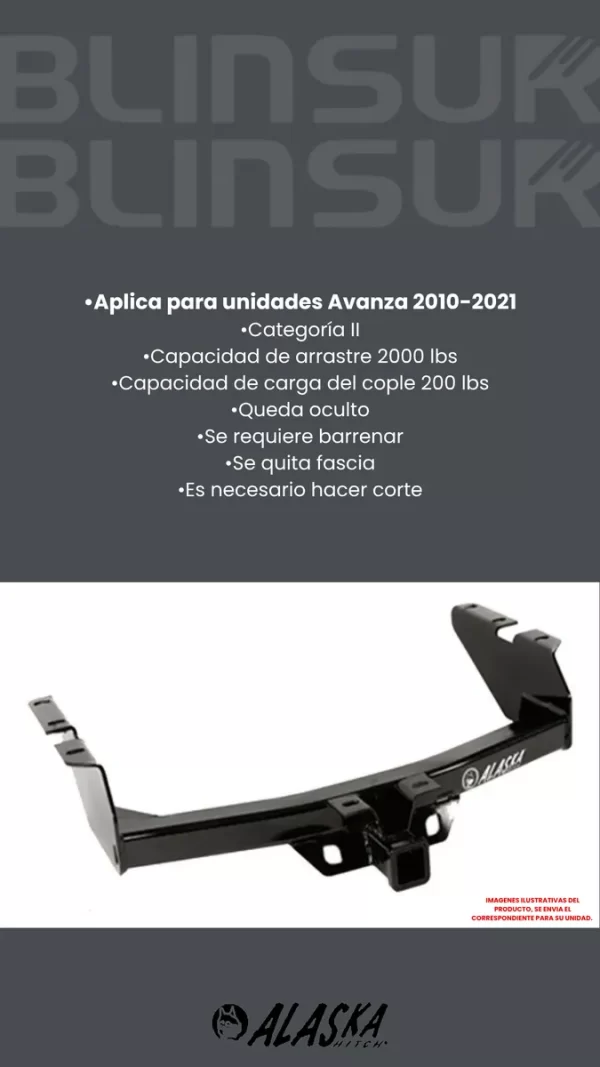 Tirón De Enganche Toyota Avanza 2010-2021 Negro