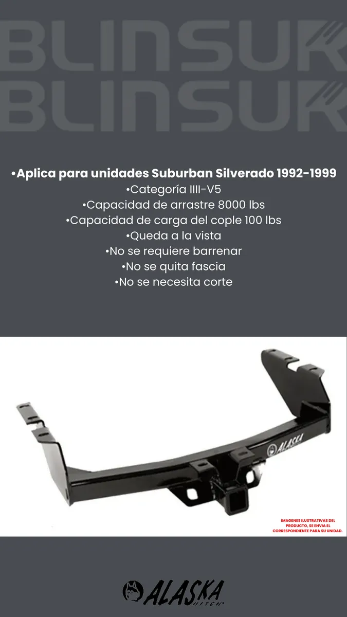 Tirón De Enganche Suburban Silverado 1992-1999 Negro - Image 3