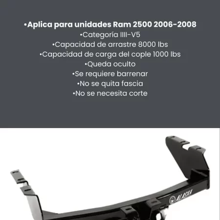 Tirón De Enganche Dodge Ram 1500 2006-2008 Negro - Image 3
