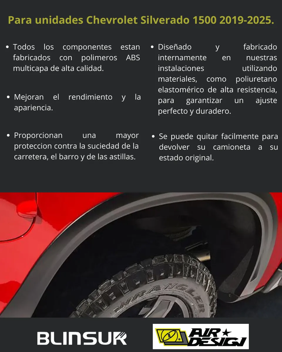 Cantoneras Air Design  Agencia Chevrolet Silverado 2019 2025 - Image 3