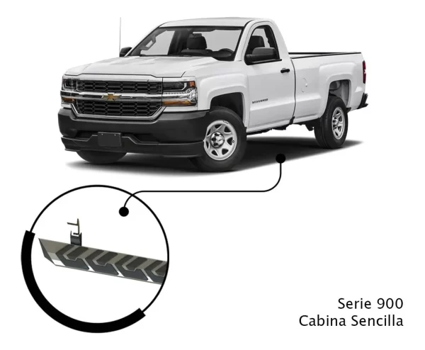 Estribo Serie 900 Cabina Sencilla Silverado 2014-2018 Cromo