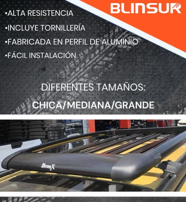 Canastilla Portaequipaje Bronx Aluminio Mediana 1m X 1.48m