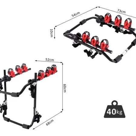 Porta Bicicleta Para Cajuela 3 Bicicletas Universal - Image 3