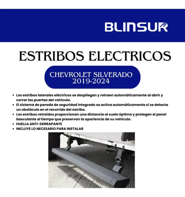 Estribos Electricos Para Chevrolet Silverado 2019-24 Dob Cab