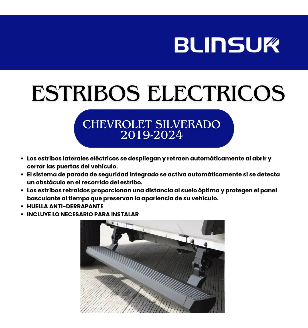 Estribos Electricos Para Chevrolet Silverado 2019-24 Dob Cab - Image 3