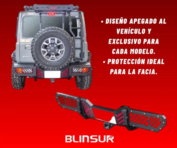 Bumper Trasero 4xr Para Suzuki Jimny C/ Tiron 2021 - 2025