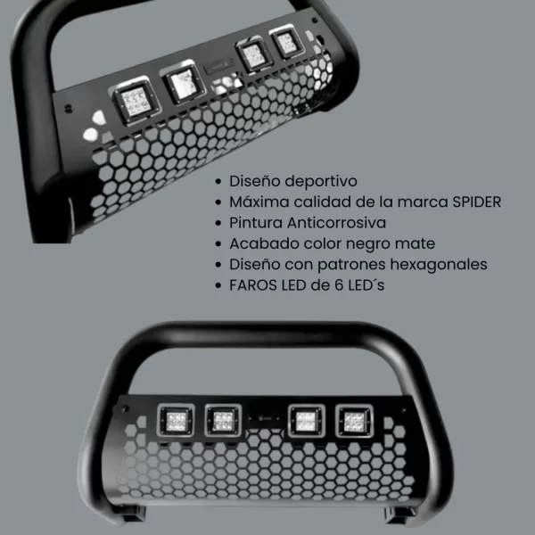 Burrera Tumbaburros Con 4 Faros Led Ford F150 2018-2023