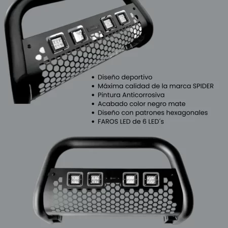 Burrera Tumbaburros Con 4 Faros Led Chev Silverado 19-2023 - Image 3