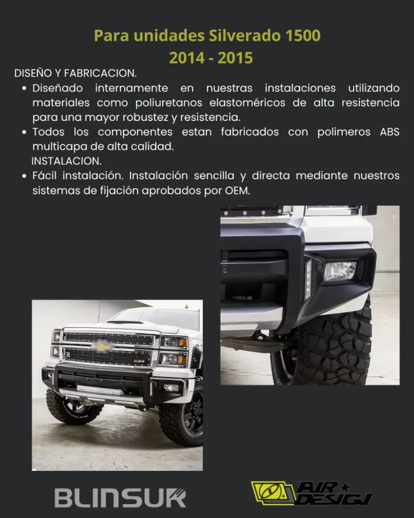 Bumper Delantero Con Faros Drl Silverado 1500 2014 2015