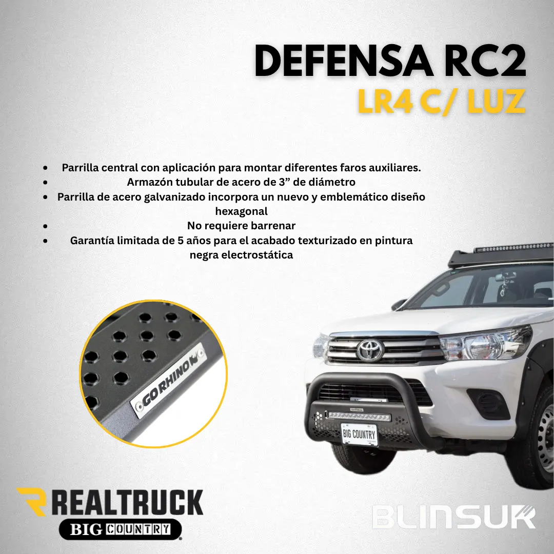 Burrera Defensa Rc2 Lr4 C/ Luz Vw Amarok 2016 - 2024 - Image 3