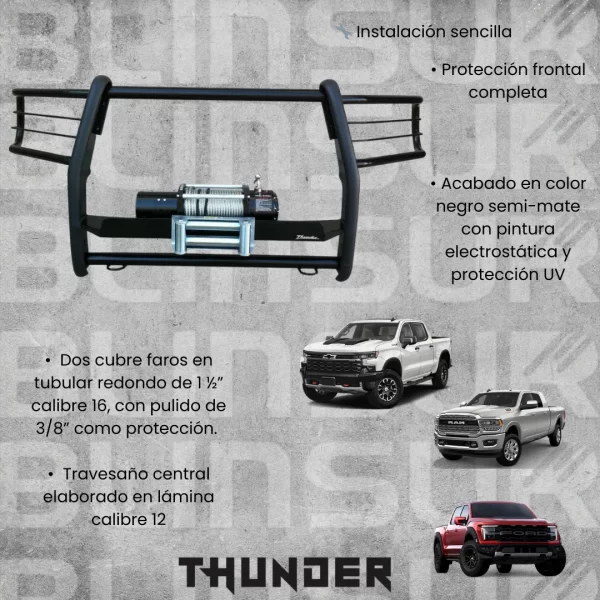 Burrera Con Base Para Winch Para Ford F-350 2016 - 2024+