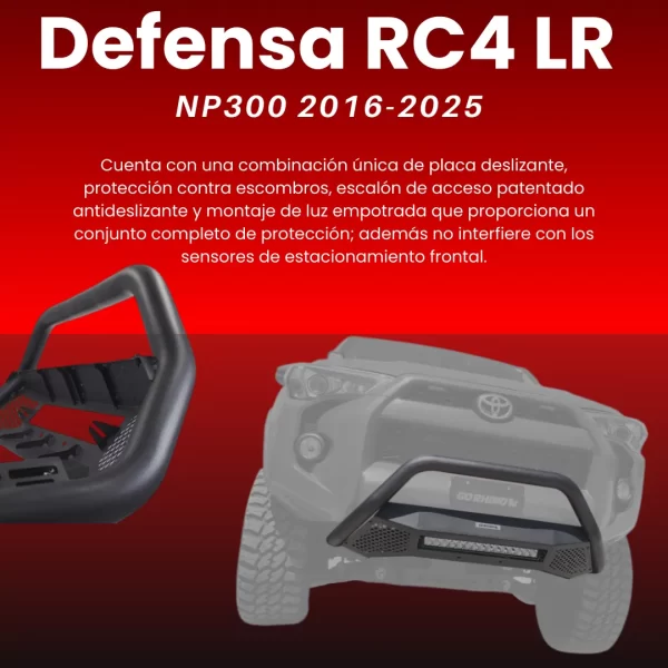 Defensa Rc4 Lr Con Led Go Rhino Nissan Np300 2016-2025