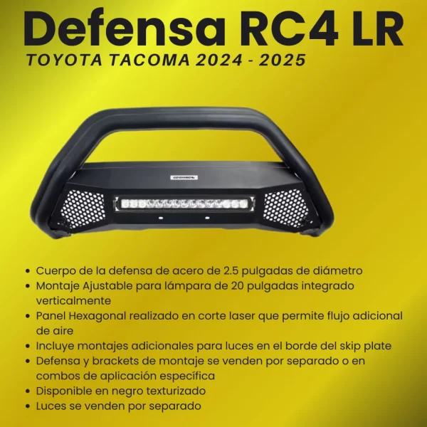 Defensa Rc4 Lr Con Luz Toyota Tacoma 2024 - 2025