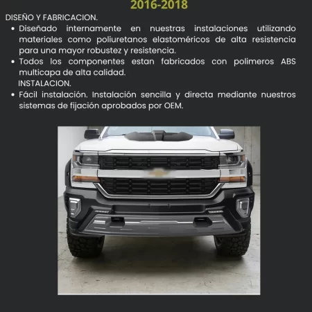 Bumper Delantero Con Led Airdesign Silverado 1500 2016 2018 - Image 3