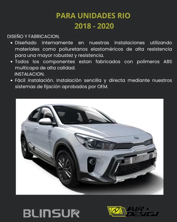 Bumper Guard Delantero Con Faros Drl Kia Rio 2018 - 2020