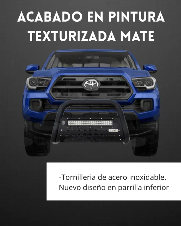 Burrera Black Con Barra Led Para Mitsubishi L200 2020 -2023
