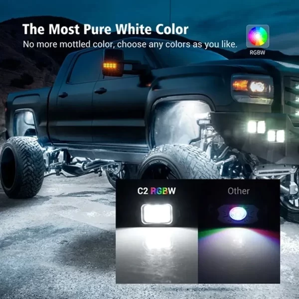 Luz Roca Rgb Led Mictuning C2 Rock Light Jeep Rzr Utv 4 Pzas