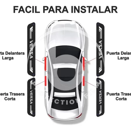 Sticker Protección De Estribos Puertas Nissan Versa Diseño 4 - Image 3