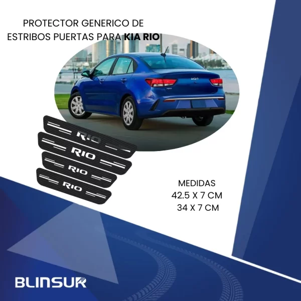 Cinta Protectora Bl Embellecedora De Estribos Para Kia Rio