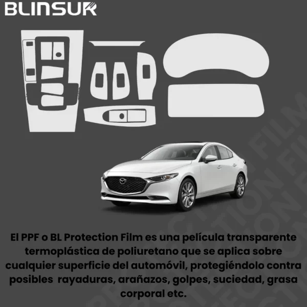 Kit Completo De Proteccion Ppf Mazda 3 2024 Hb Y Sedan