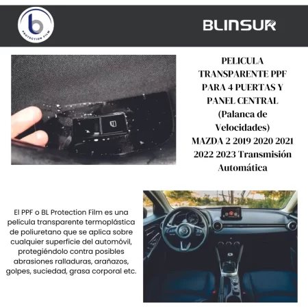 Protector Ppf Consola Central Puertas Mazda 2 2019 Al 2023 - Image 3