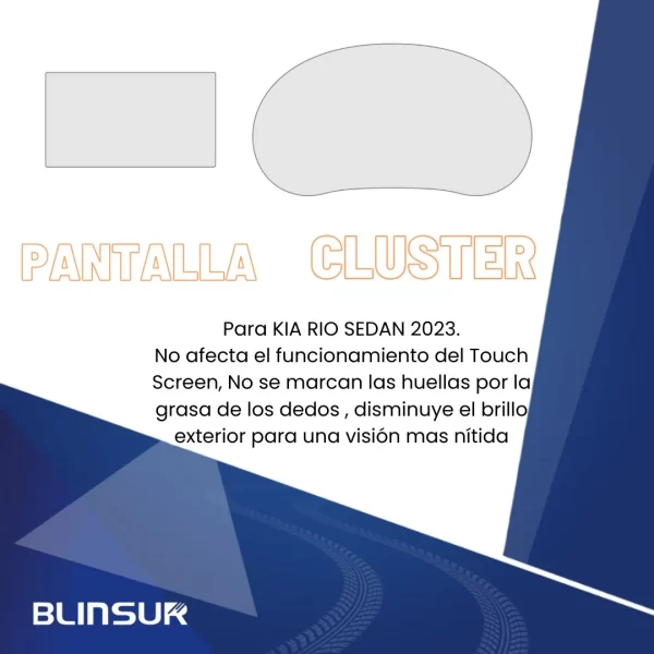 Protector Ppf Bl Pantalla Y Clúster Para Kia Rio Sedan 2023