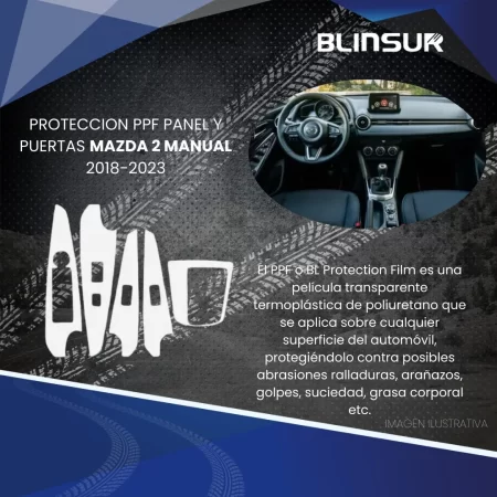 Protector Ppf Consola Central Puertas Mazda 2 Estandar 19/23 - Image 3