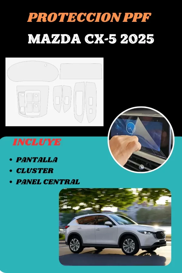 Protección Ppf Pantalla,  Panel Central Para Mazda Cx5 2025