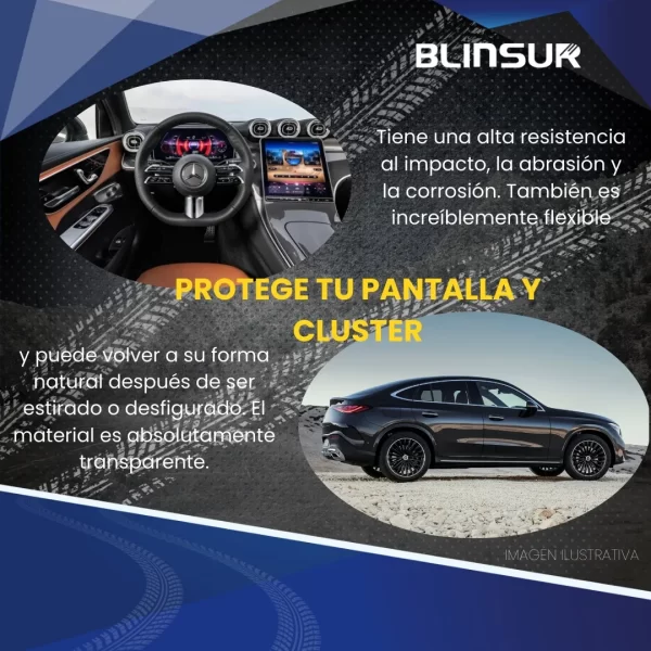 Protector Bl Pantalla Y Cluster Para Mercedes Benz Glc 2024