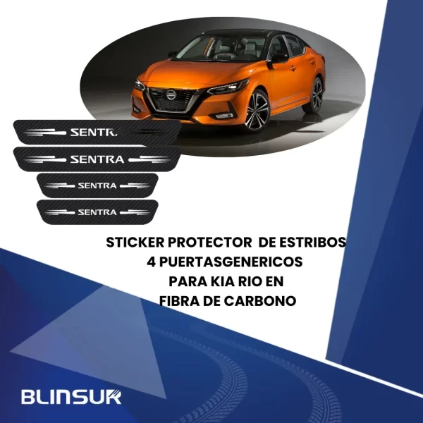 Sticker Protección Bl De Estribos 4 Puertas Para Sentra