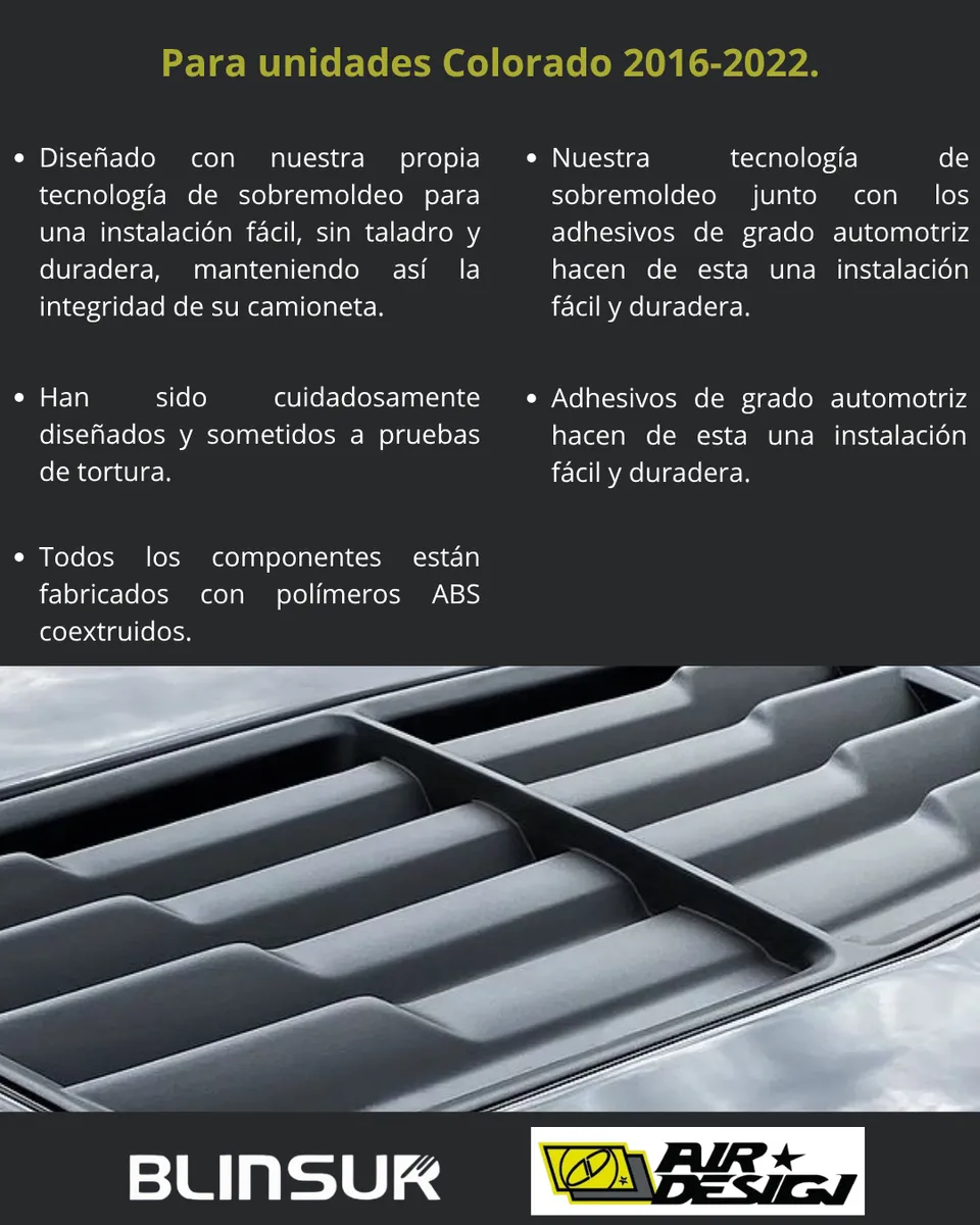 Toma De Aire De Cofre Airdesign Chevrolet Colorado 2016-2022 - Image 3