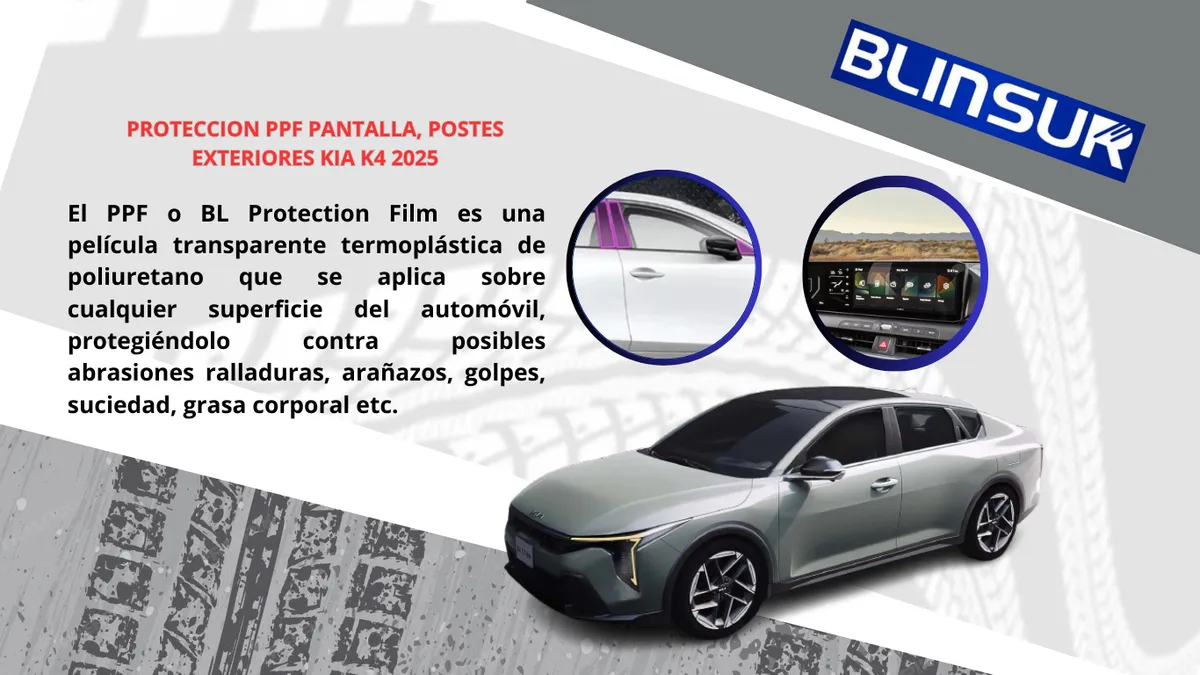 Protección Ppf Pantalla, Postes Exteriores Kia K4 2025 - Image 3