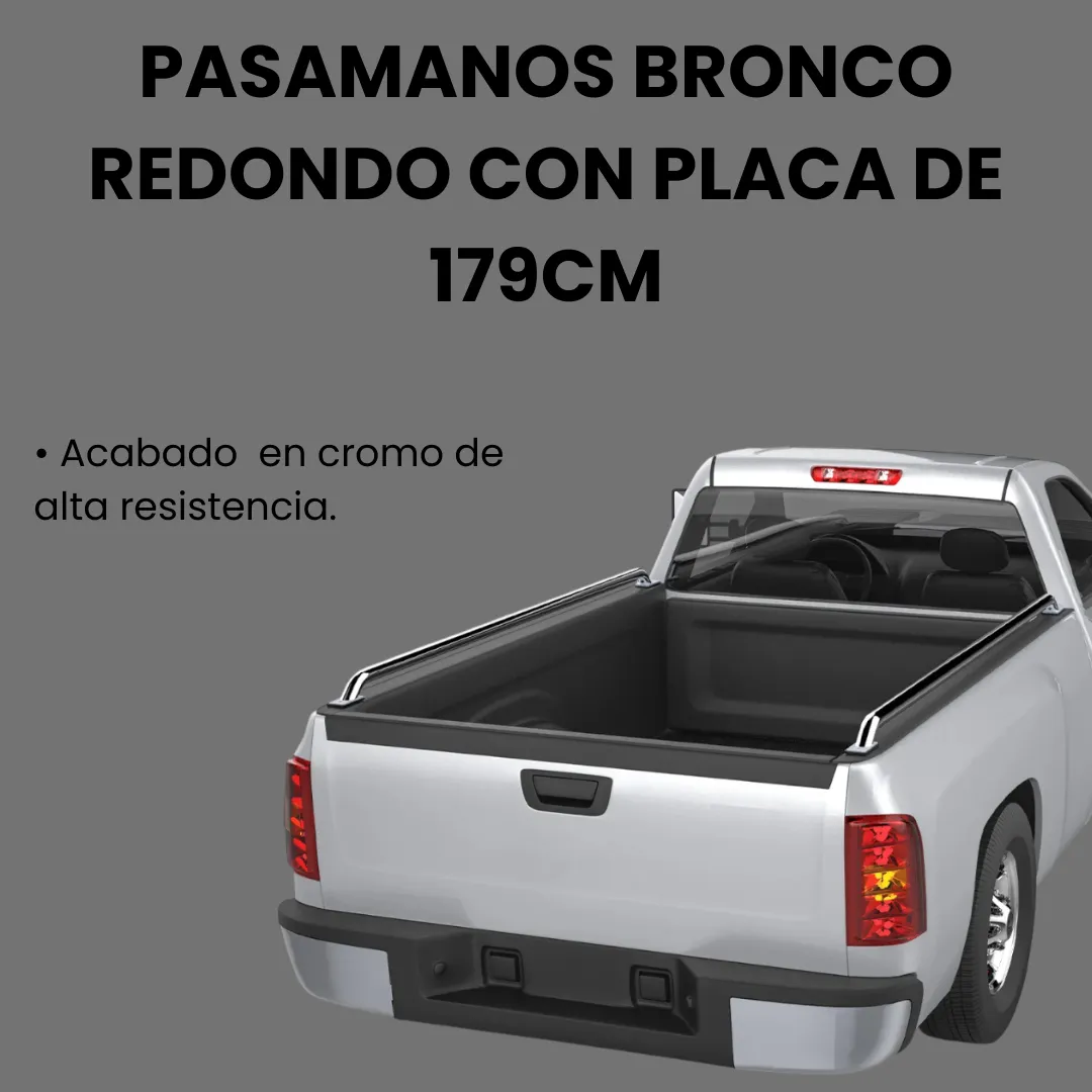 Juego De Pasamanos Para Batea Ford Pick Up Cromado 179cm - Image 3