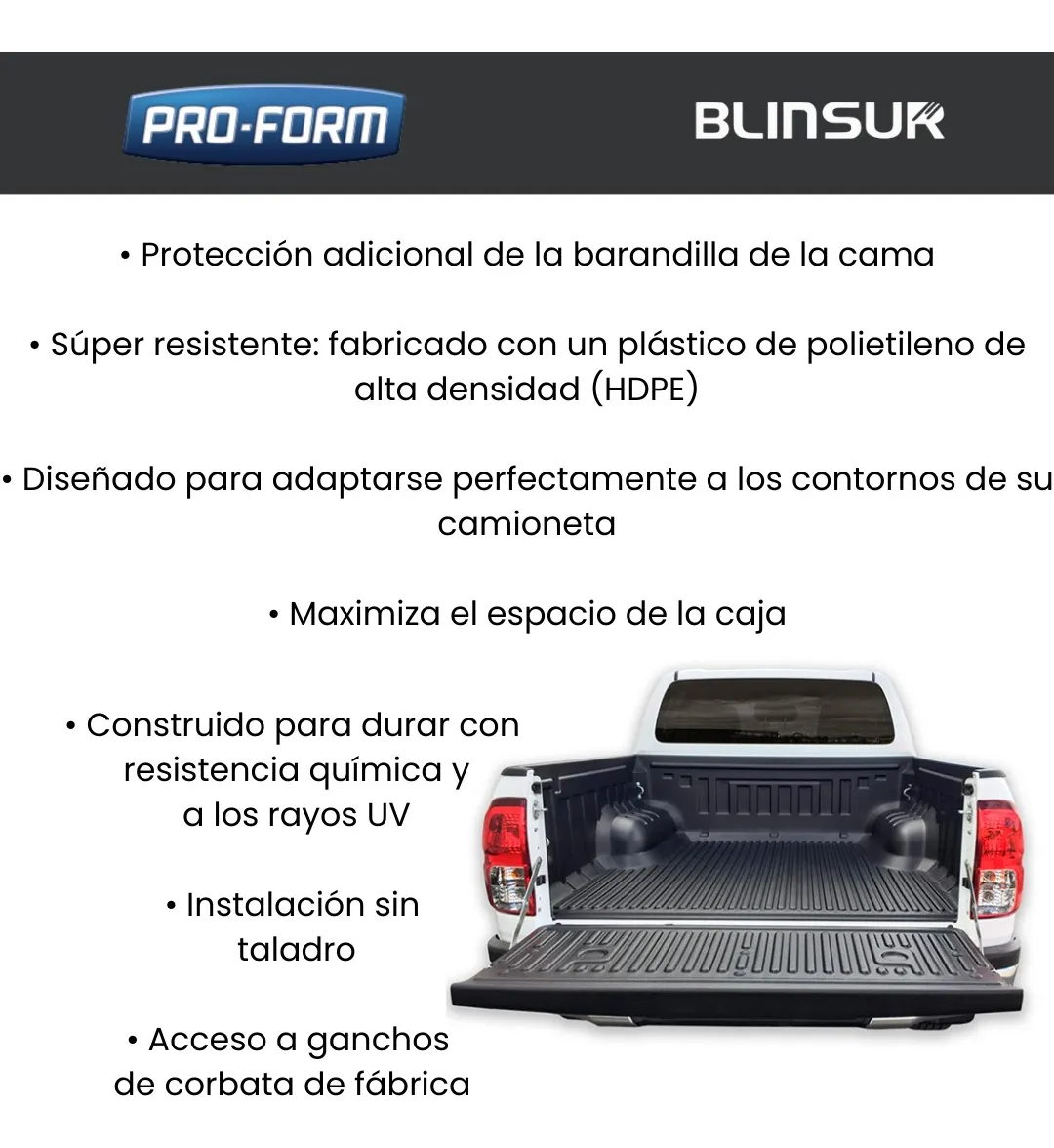Bed Liner Sobre Riel Ford Ranger 2013 - 2021 + Doble Cabina - Image 3