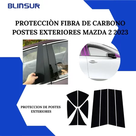 Protecciòn Fibra De Carbono Postes Exteriores Mazda 2 2024 - Image 3