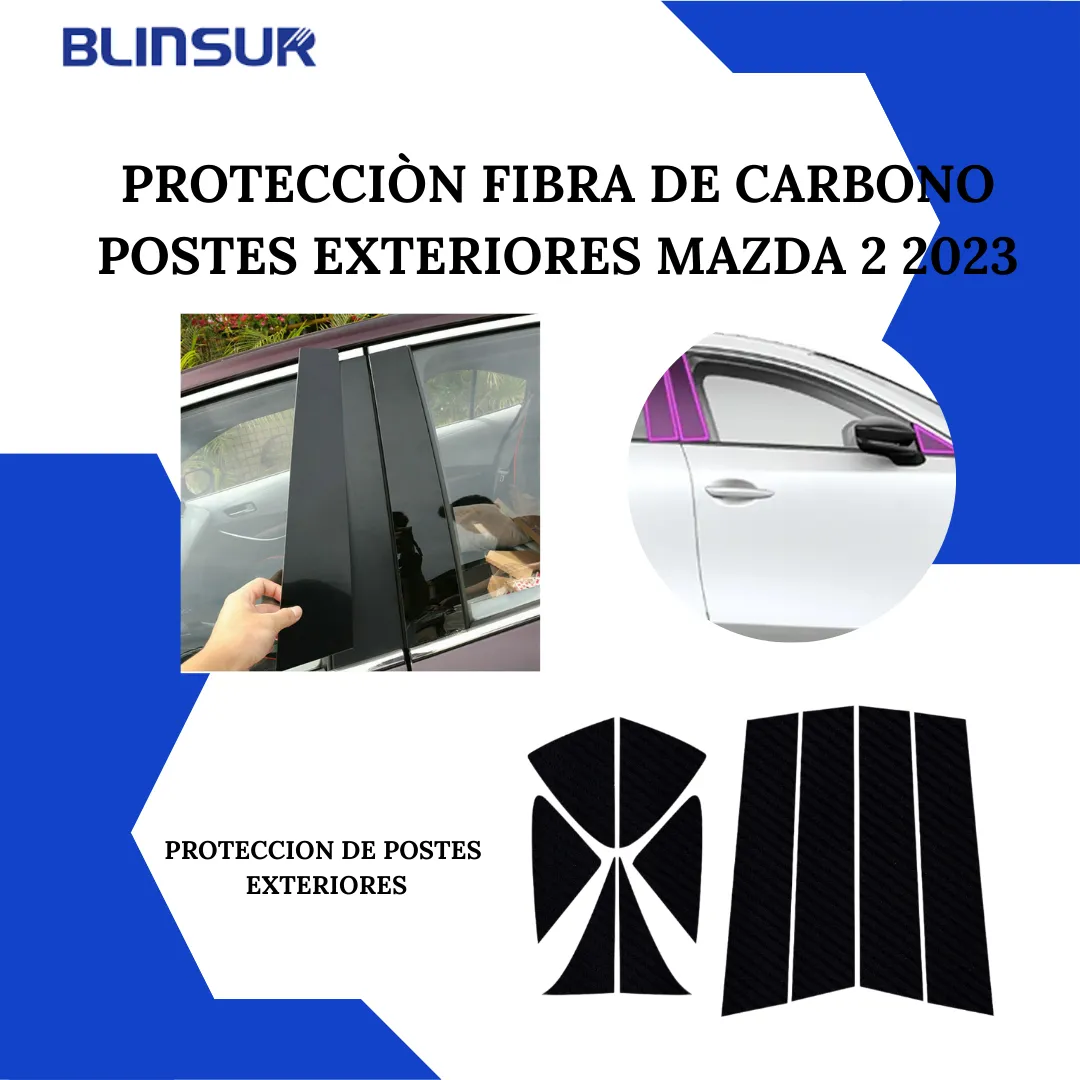 Protecciòn Fibra De Carbono Postes Exteriores Mazda 2 2024 - Image 3