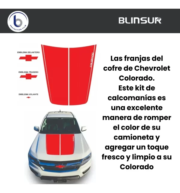 Calcomanía Para Cofre Compatible Con Chevrolet Colorado