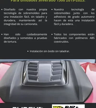 Toma De Aire Cofre Airdesign Chevrolet Silverado 2019-2025 - Image 3