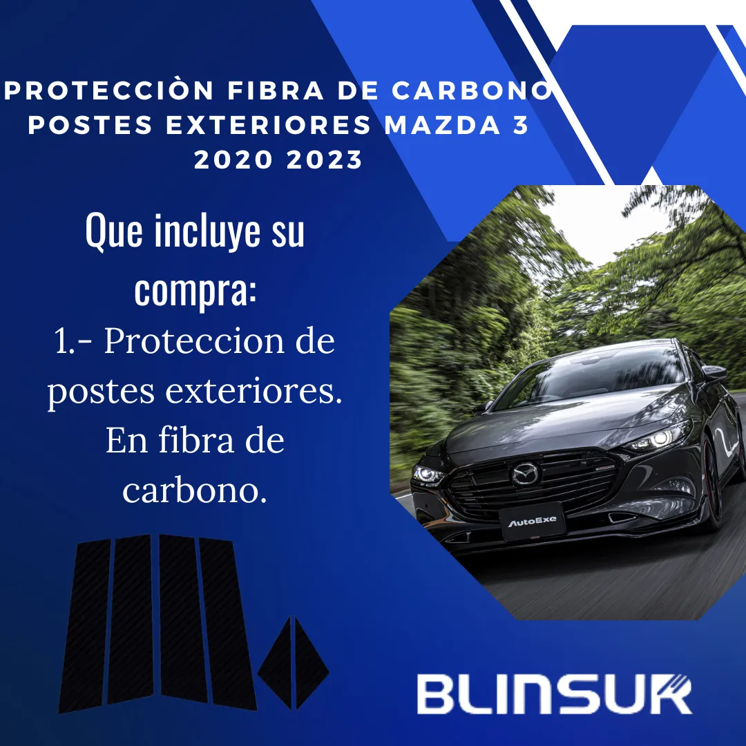 Kit Fibra De Carbono Postes Puertas Mazda 3 2020 A 2024 - Image 3