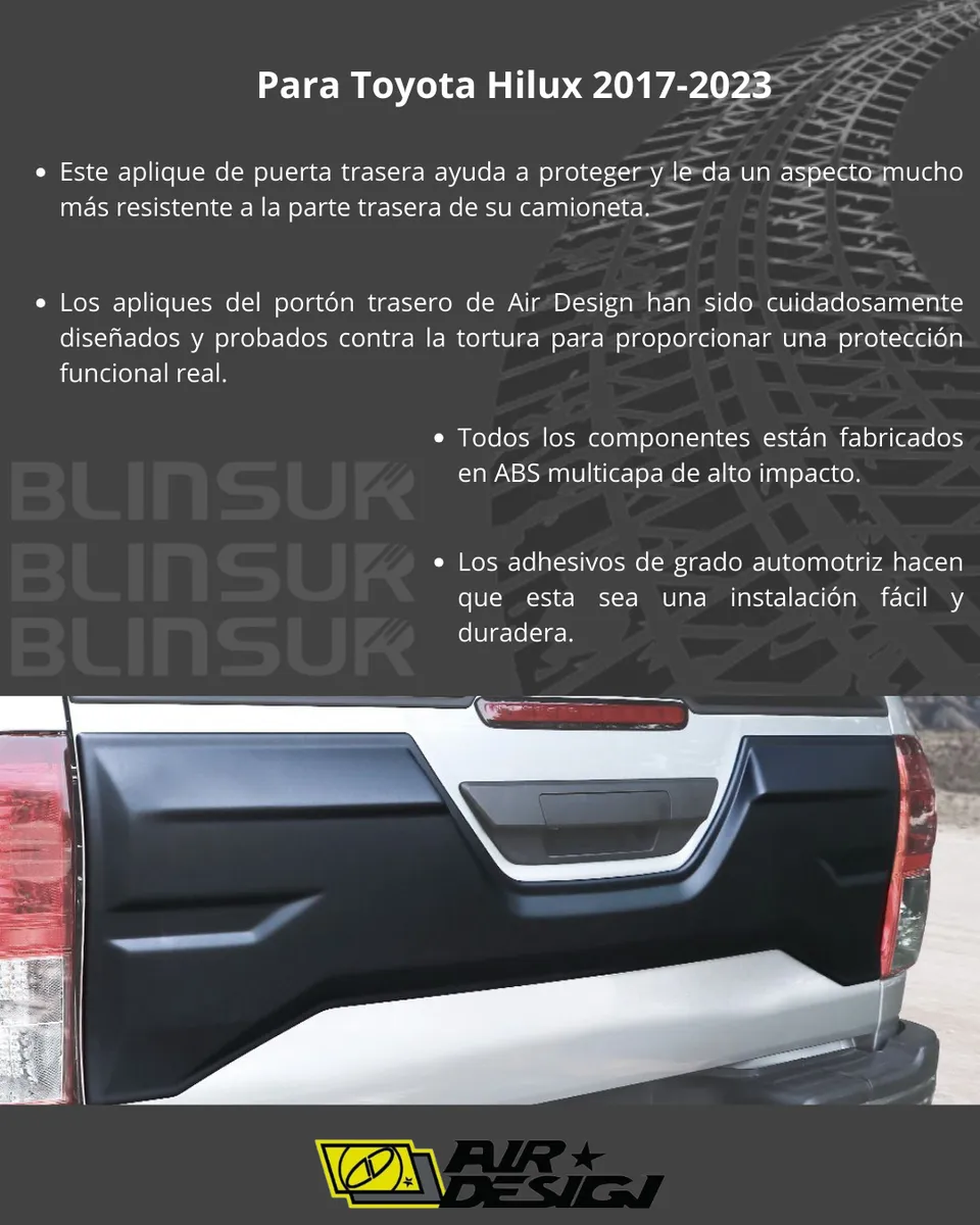 Tailgate Applique Para Toyota Hilux 2017 - 2023 - Image 3