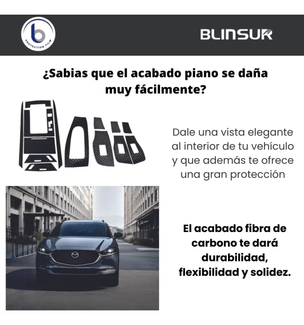 Calca Stickers Protector 4 Puertas Panel Central Mazda Cx30