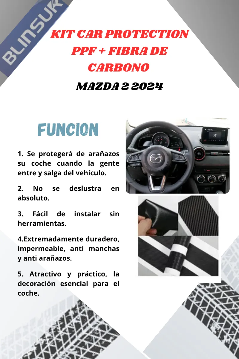Kit Car Ppf Y Fibra De Carbono Mazda 2 2024 - Image 3