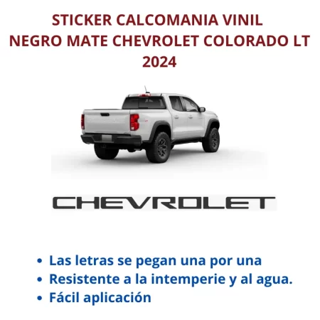 Letras Negro Mate Chevrolet Colorado Lt 2024 - Image 3