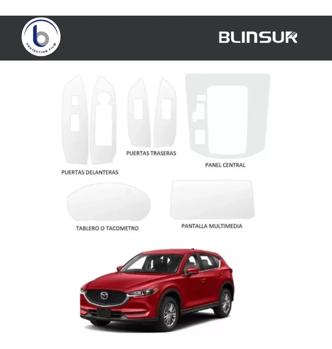 Proteccion Ppf Puertas Panel Pantalla Mazda Cx5 2019 Al 2023 - Image 3