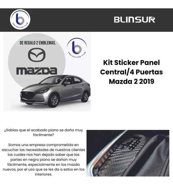 Kit Completo Sticker 4 Puertas/panel Central Mazda 2 2018/21